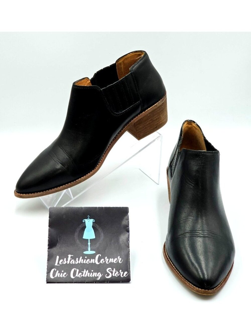 Madewell Women's Black Leather Myles Slip-On Ankle Booties  Size 10 2323